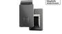 Black wallet with MagSafe attachment on a white background