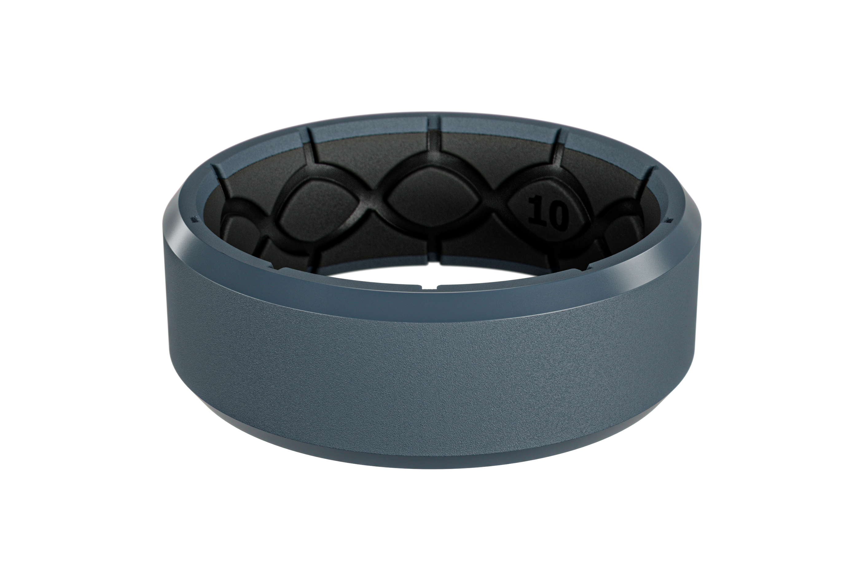 Gray ring with black interior on a white background