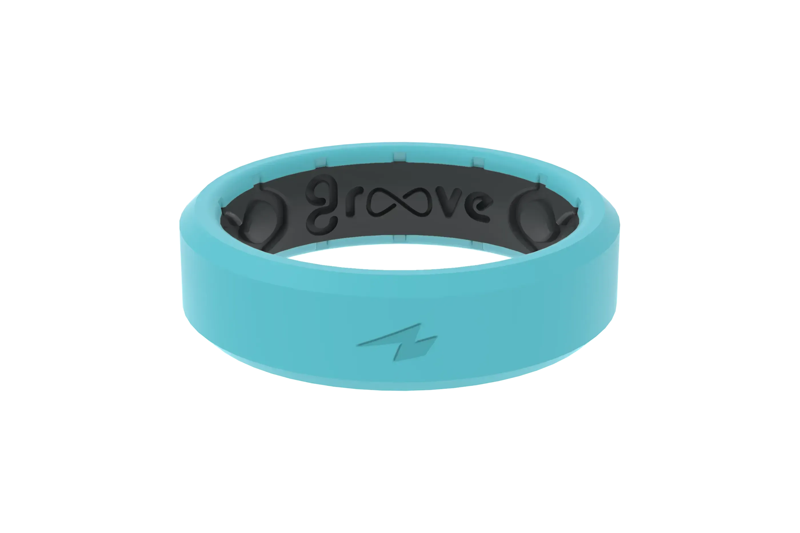 Thin Zeus Aqua/Black  viewed front on