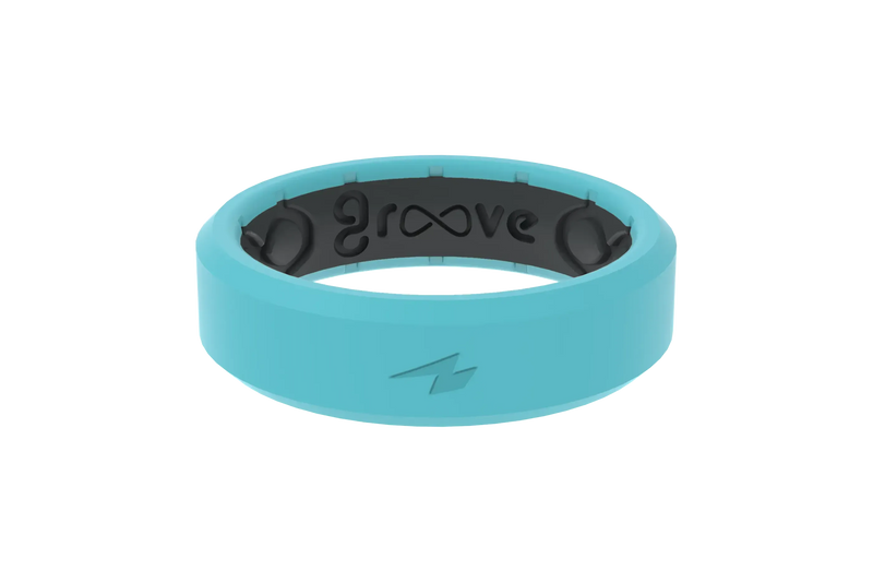 Thin Zeus Aqua/Black  viewed front on