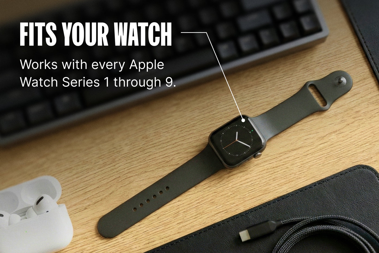 Apple Watch Band Solid Black image 5
