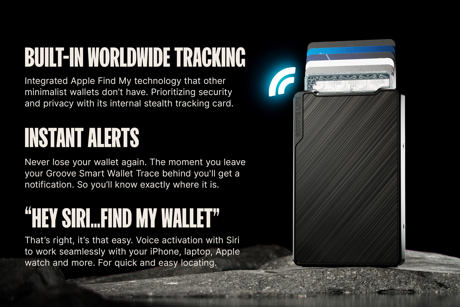 Groove Smart Wallet Trace - Midnight Black image 1
