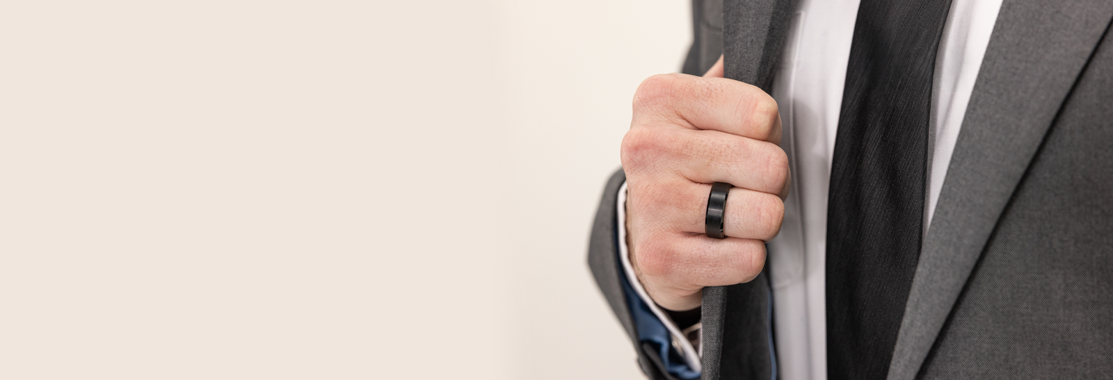 black metal tungsten ring