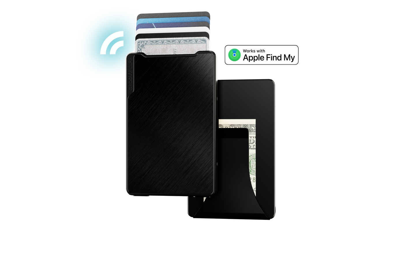 Groove Smart Wallet Trace In Midnight Black