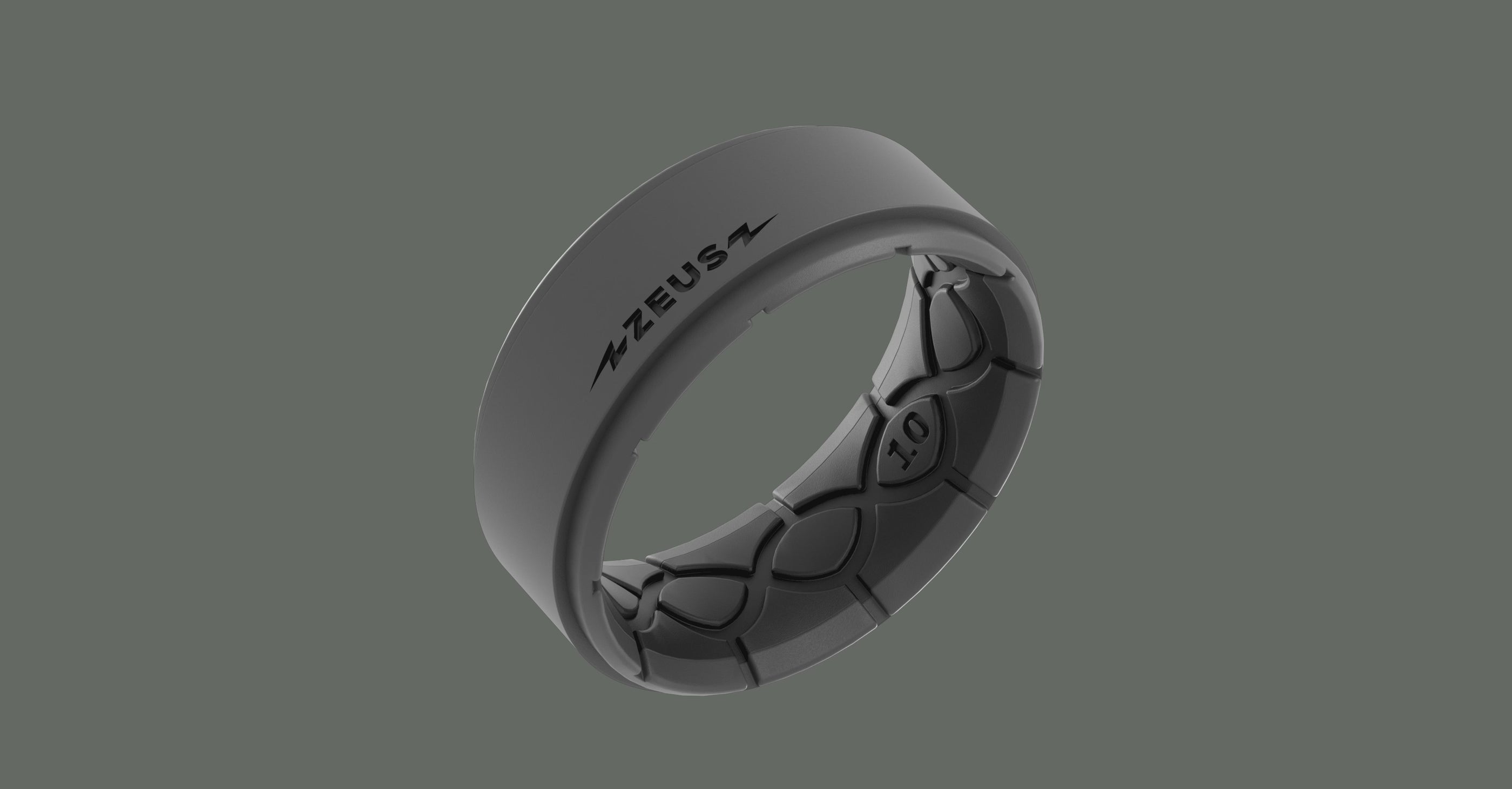 Groove Life Zeus Hammered Gun Metal Silicone Ring, Size 11