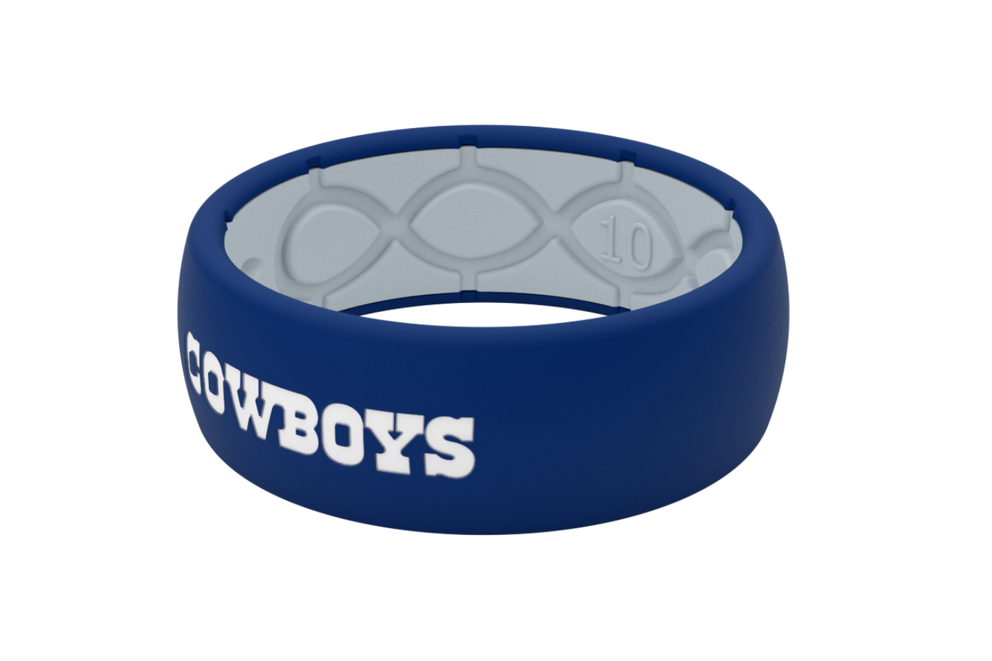 Original NFL Dallas Cowboys - Groove Life Silicone Wedding Rings front view on the side