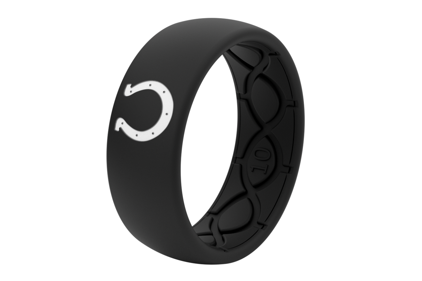 Original NFL Indianapolis Colts Black - Groove Life Silicone Wedding Rings side view from the side