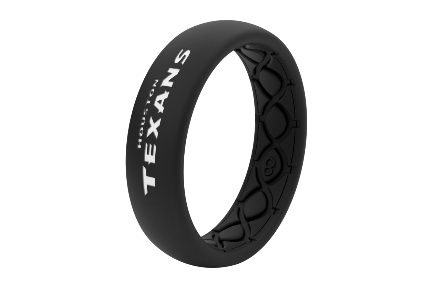Thin NFL Houston Texans Black - Groove Life Silicone Wedding Rings view on the side from the side