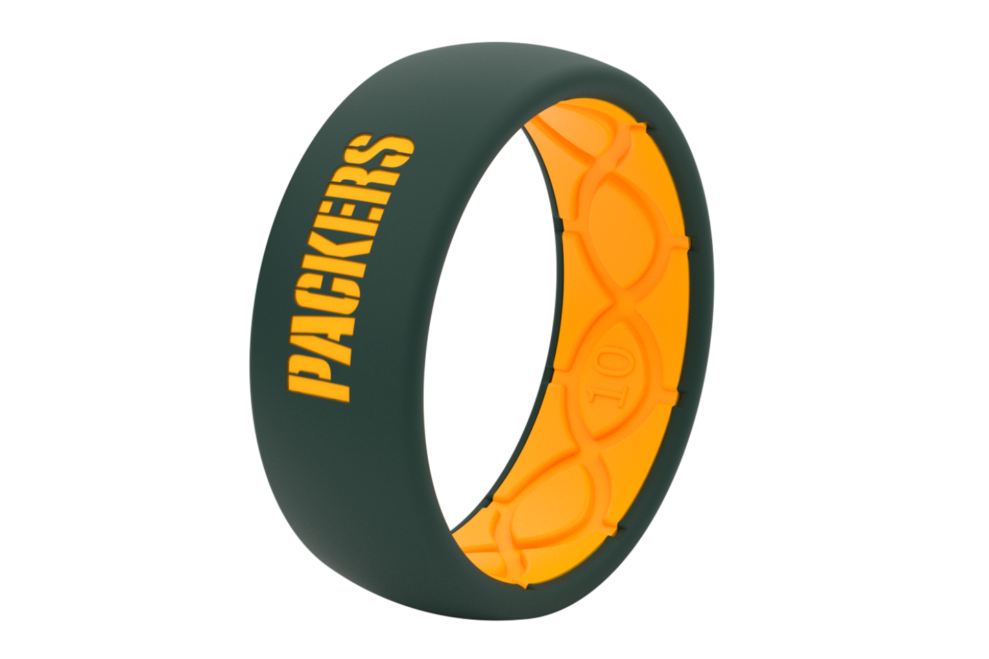 Original NFL Green Bay Packers - Groove Life Silicone Wedding Rings on its side