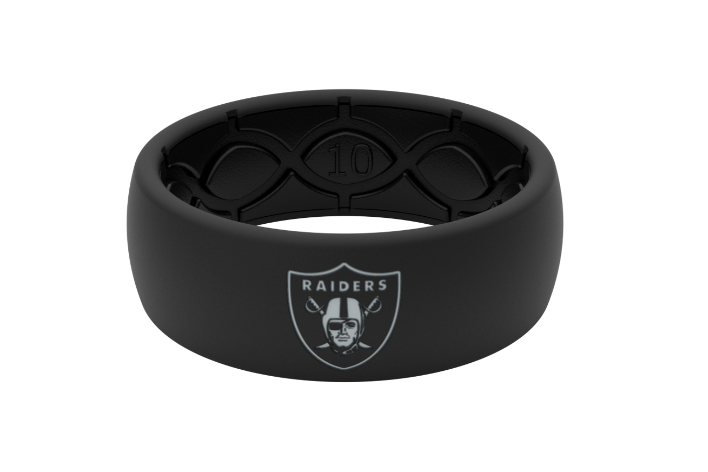 Original NFL Las Vegas Raiders With Silver Fill - Groove Life Silicone Wedding Rings