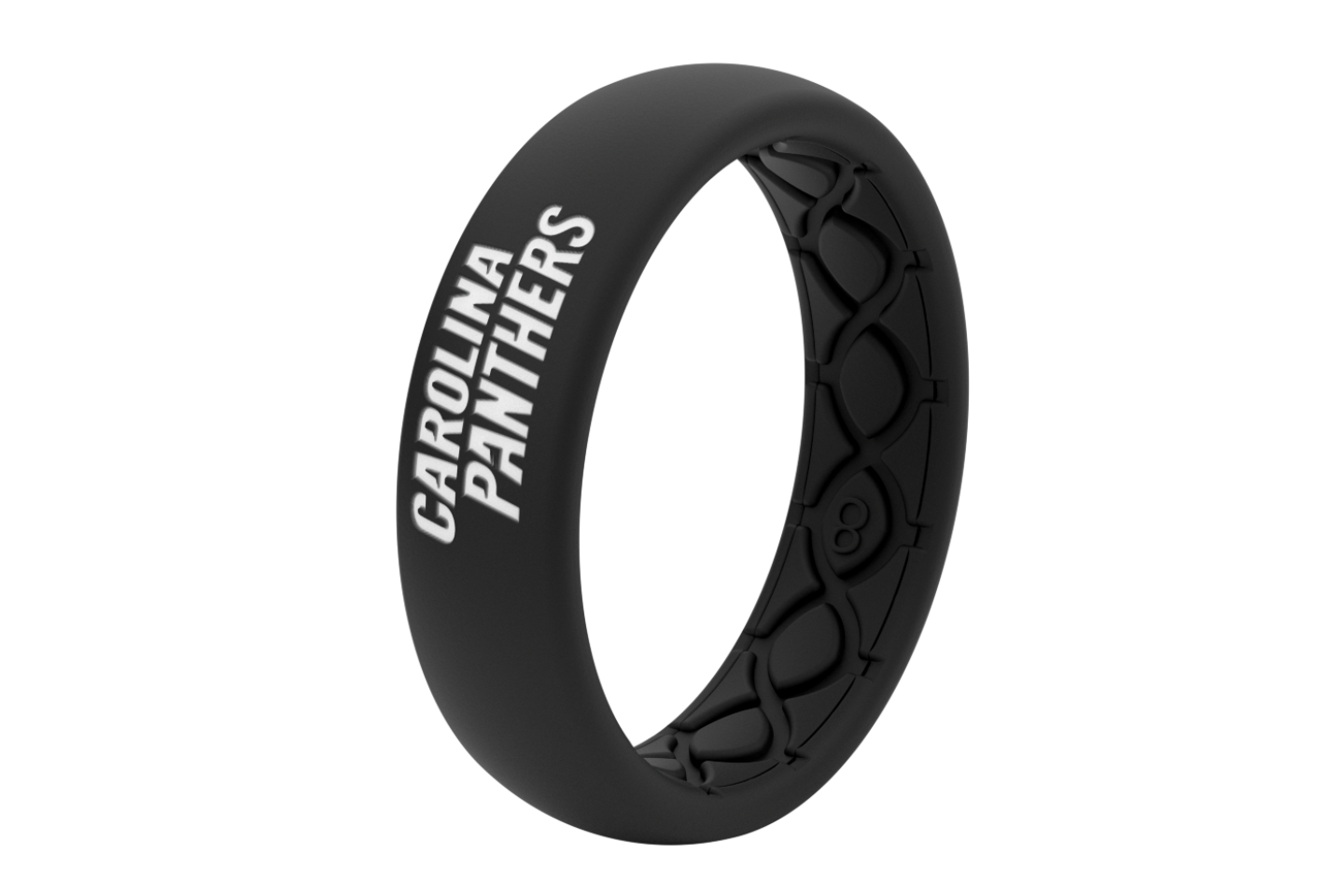 Thin NFL Carolina Panthers Black - Groove Life Silicone Wedding Rings