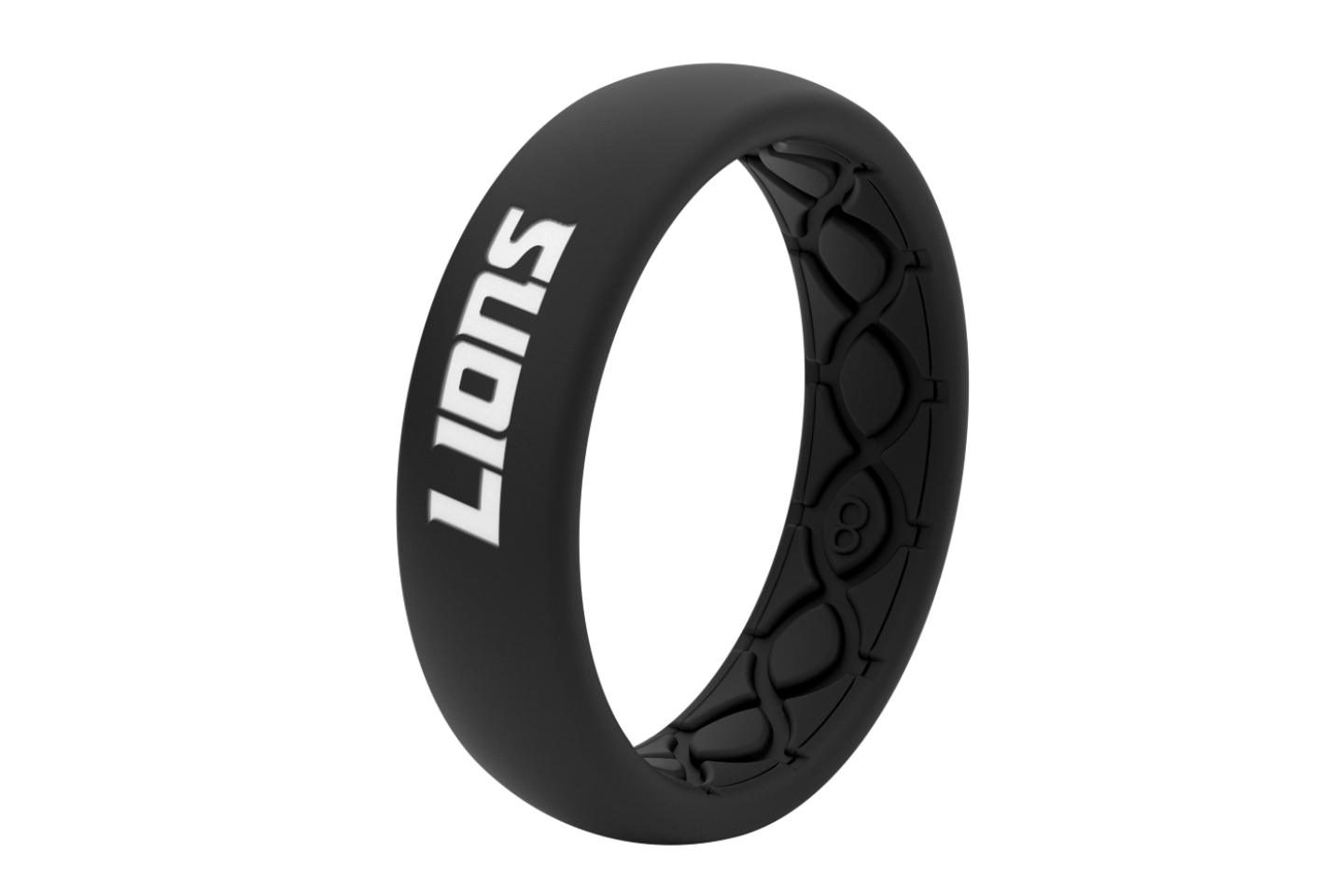 Thin NFL Detroit Lions Black - Groove Life Silicone Wedding Rings view on it side