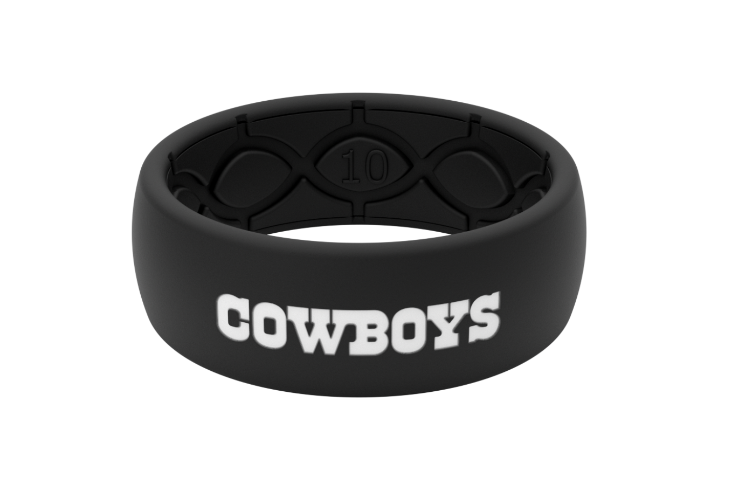 Original NFL Dallas Cowboys Black - Groove Life Silicone Wedding Rings front view