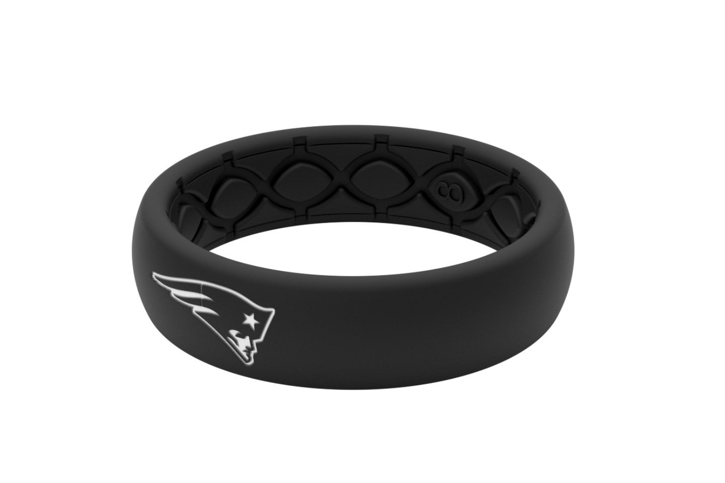 Thin NFL New England Patriots Black - Groove Life Silicone Wedding Rings