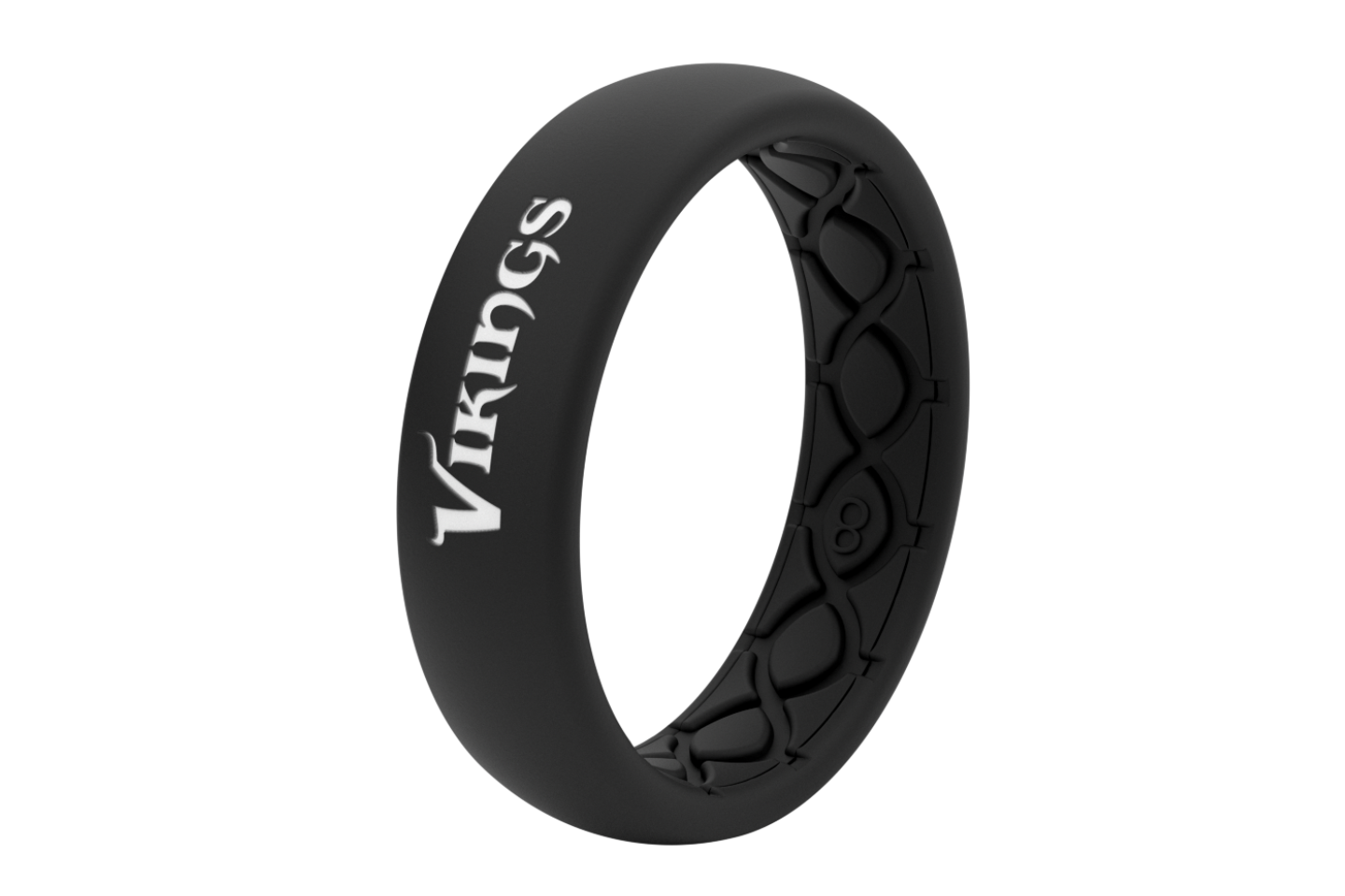 Thin NFL Minnesota Vikings Black - Groove Life Silicone Wedding Rings view on its side