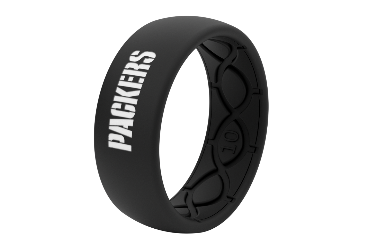 Original NFL Green Bay Packers Black - Groove Life Silicone Wedding Rings view on its side