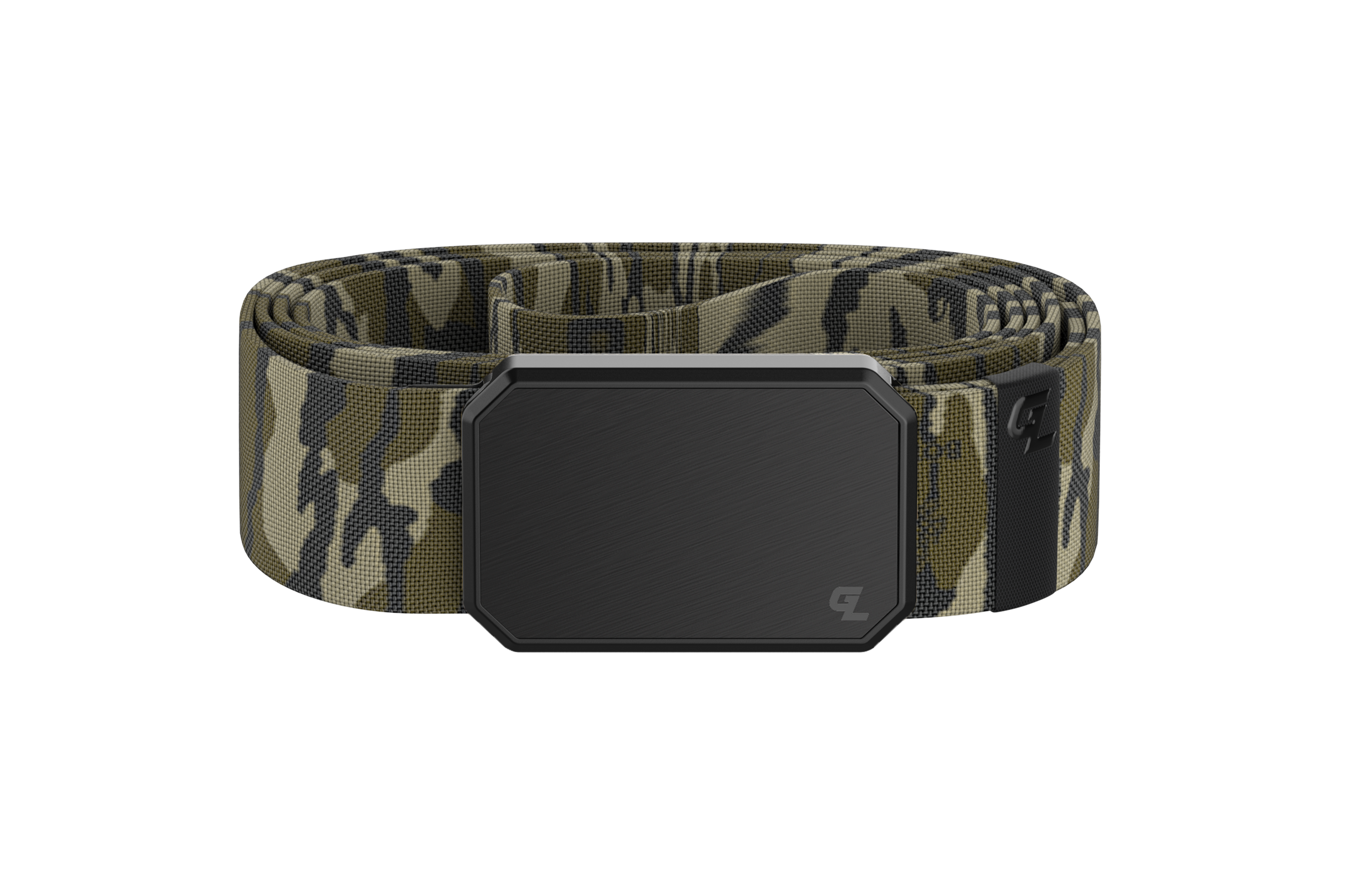 Groove Belt Black/Mossy Oak Bottomland viewed front on