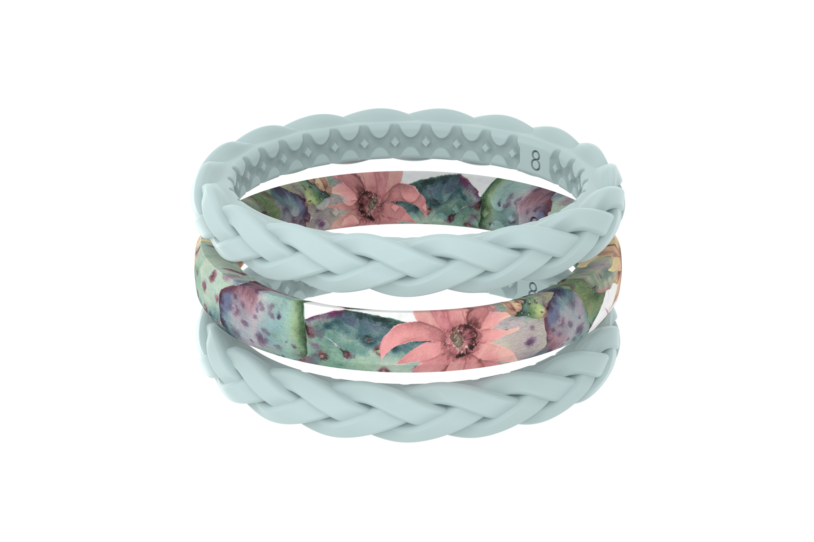 cactus bloom stackable ring viewed from front