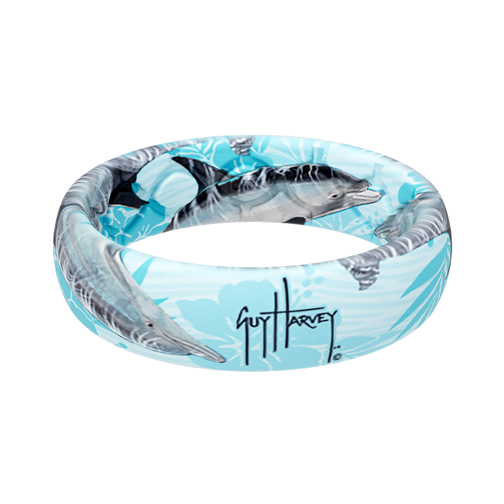 Guy Harvey Dolphin Thin Ring Groove Life