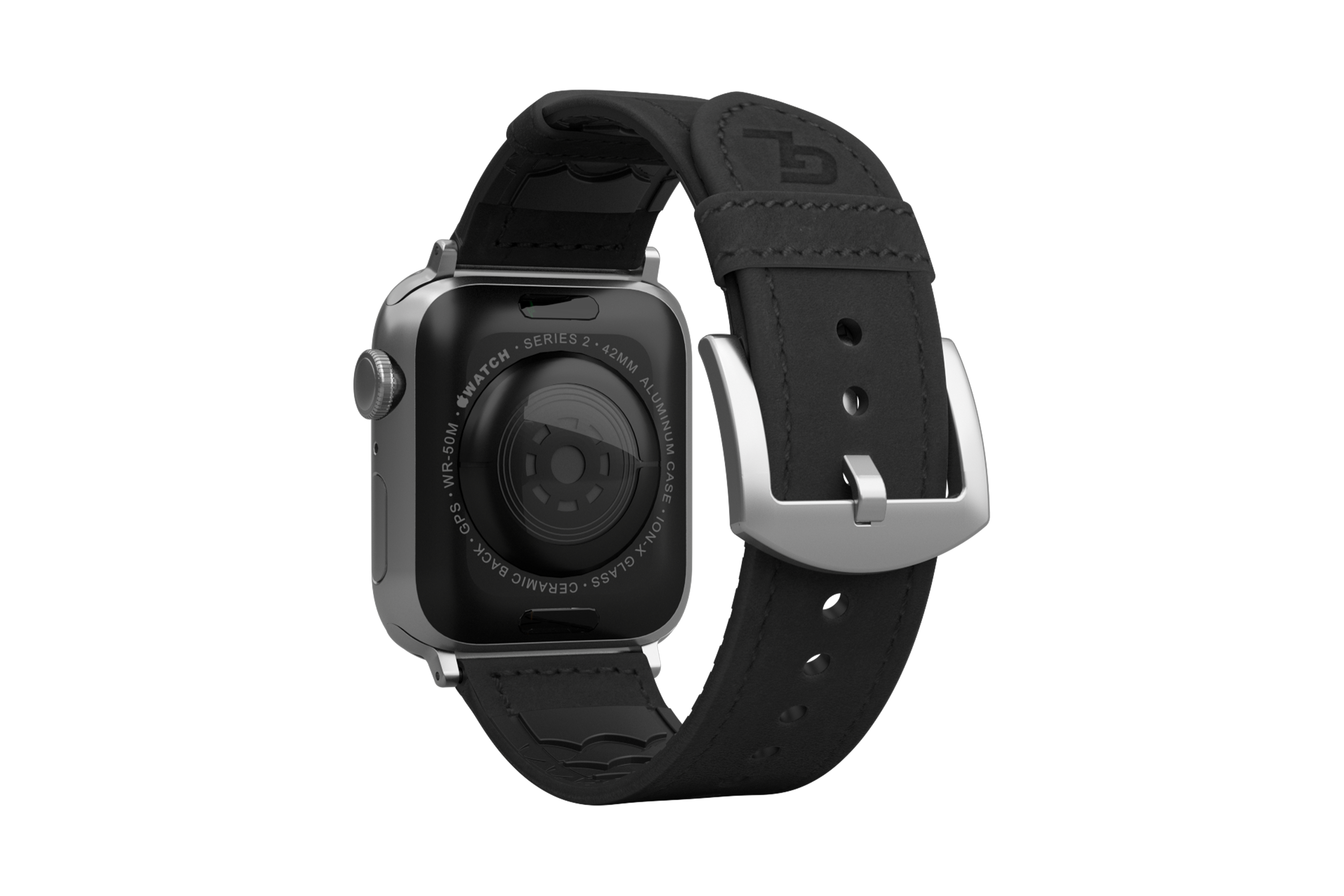 Groove Life Vulcan Apple Leather Watch Band Obsidian