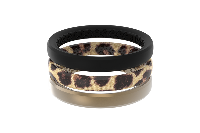 Leopard - Stackable Ring front view