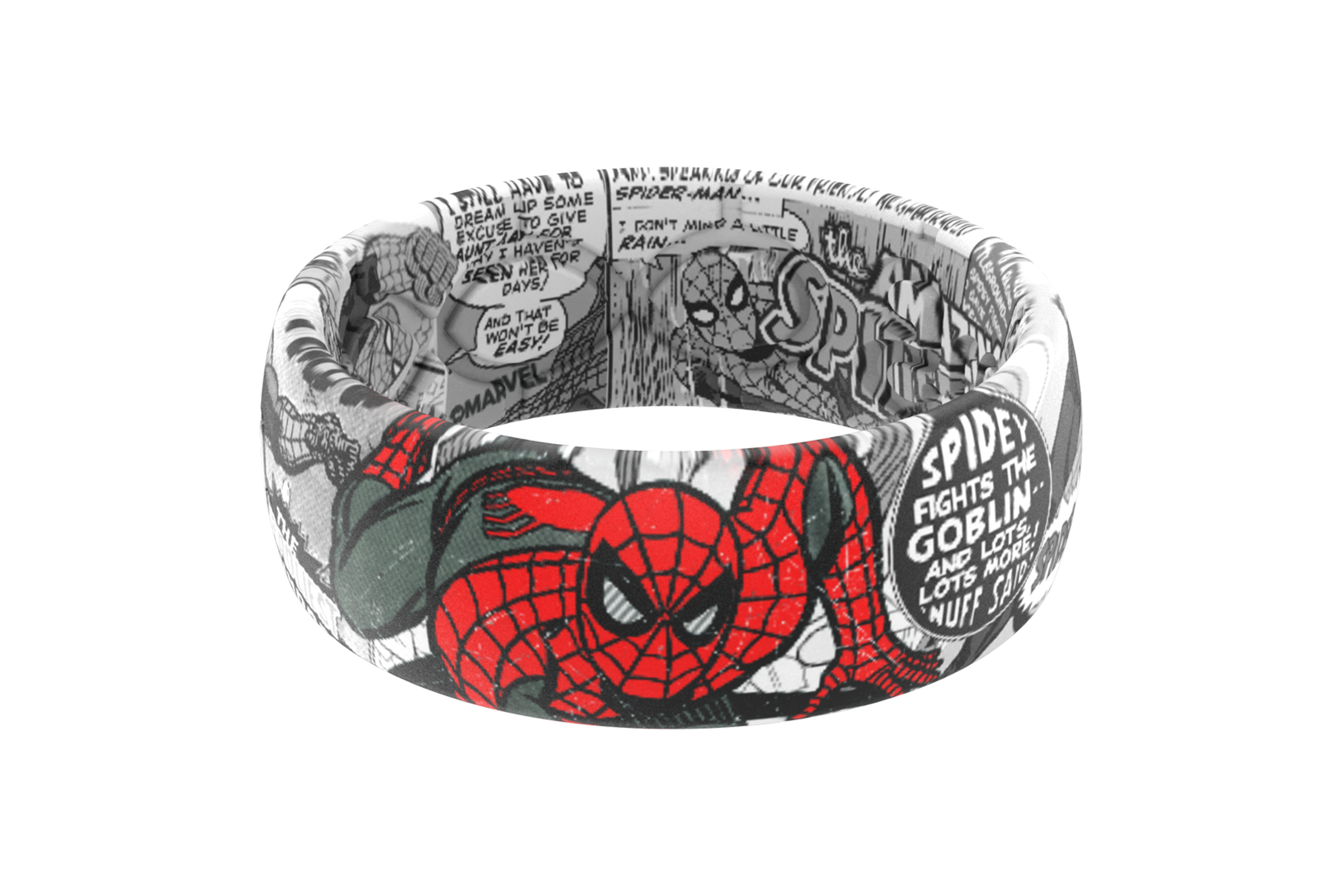 Spider-Man Black and White Comic Ring