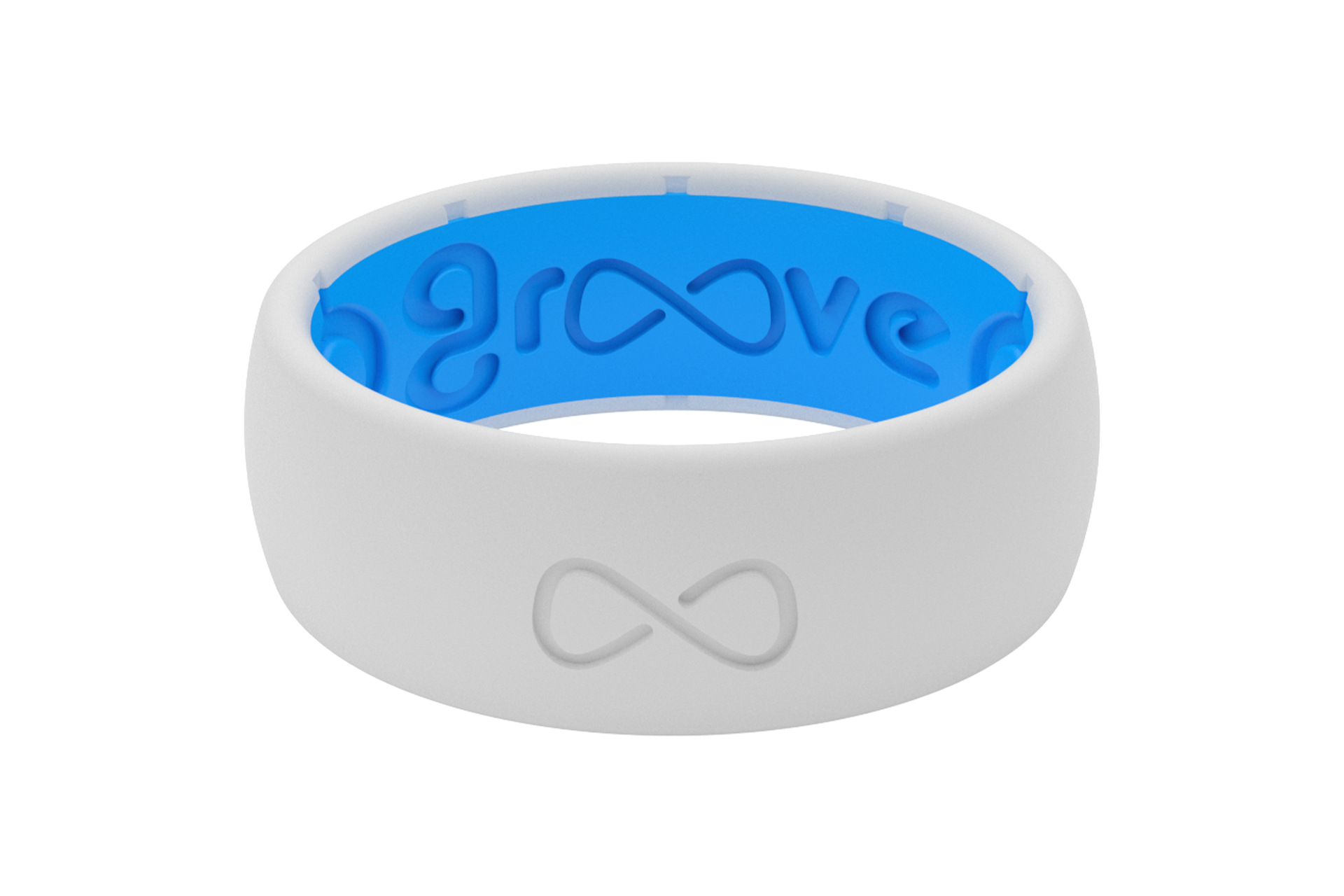 Groove Silicone Ring | White / Blue | Activewear Silicone Ring | Groove ...