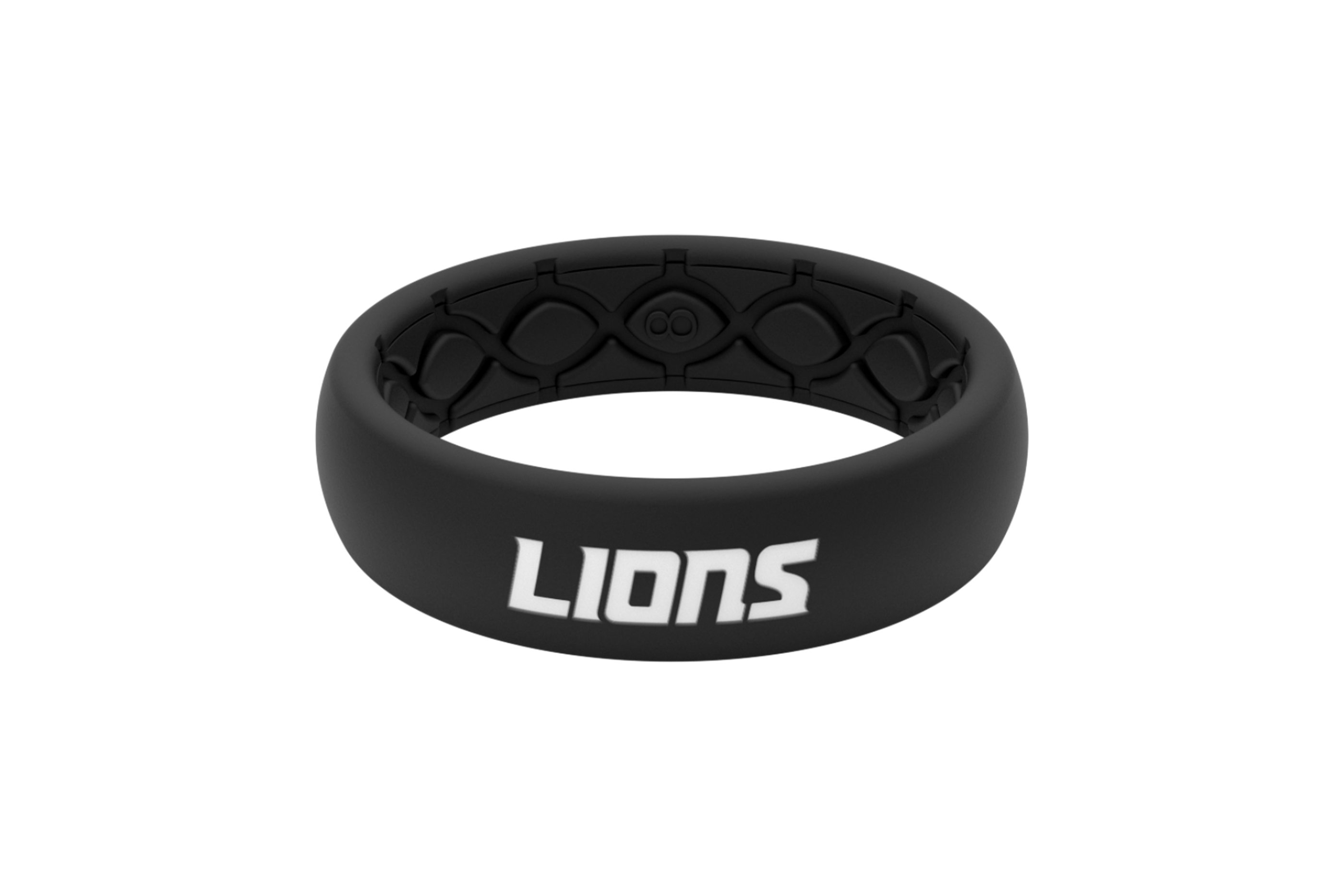 Thin NFL Detroit Lions Black - Groove Life Silicone Wedding Rings
