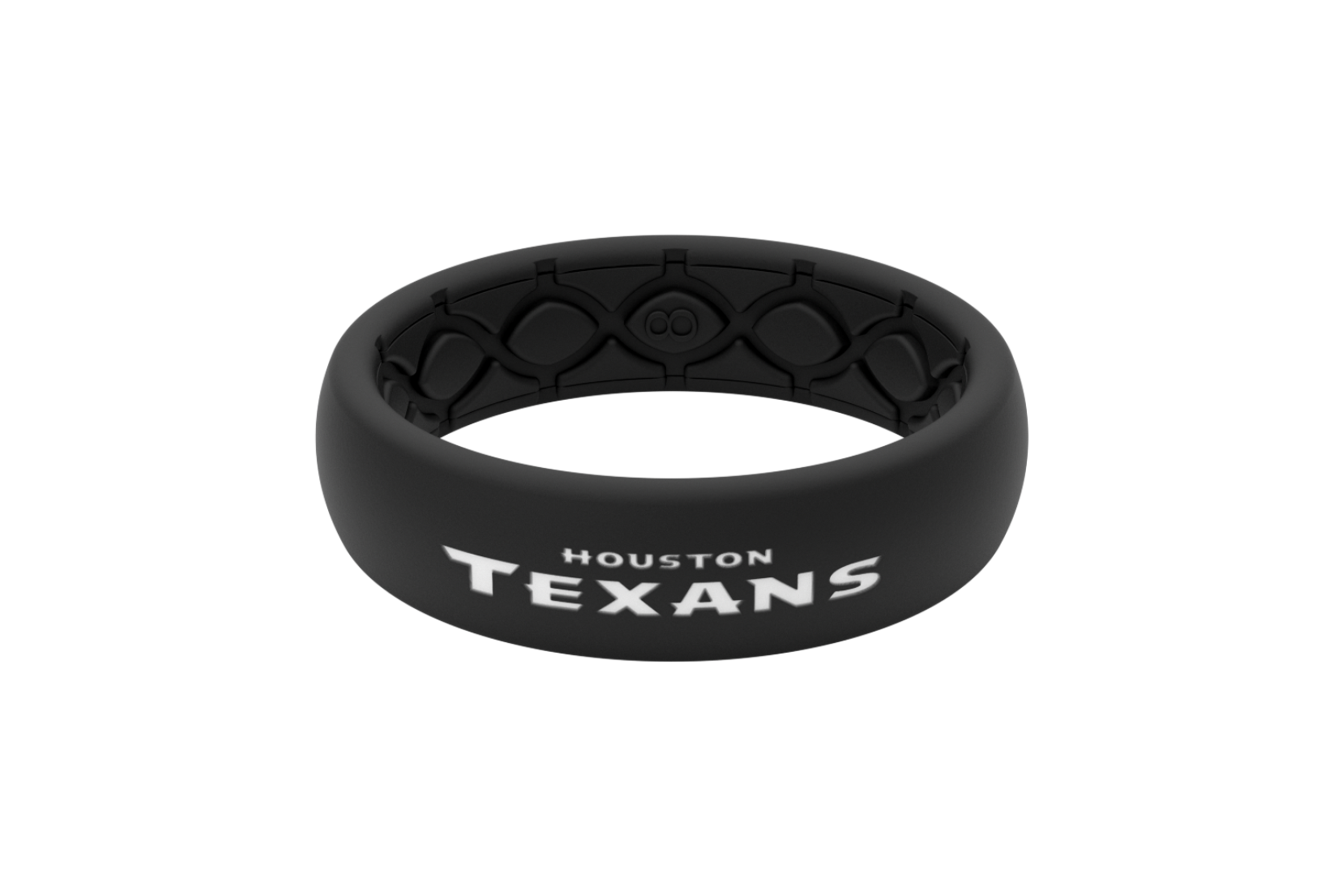 Thin NFL Houston Texans Black - Groove Life Silicone Wedding Rings front view
