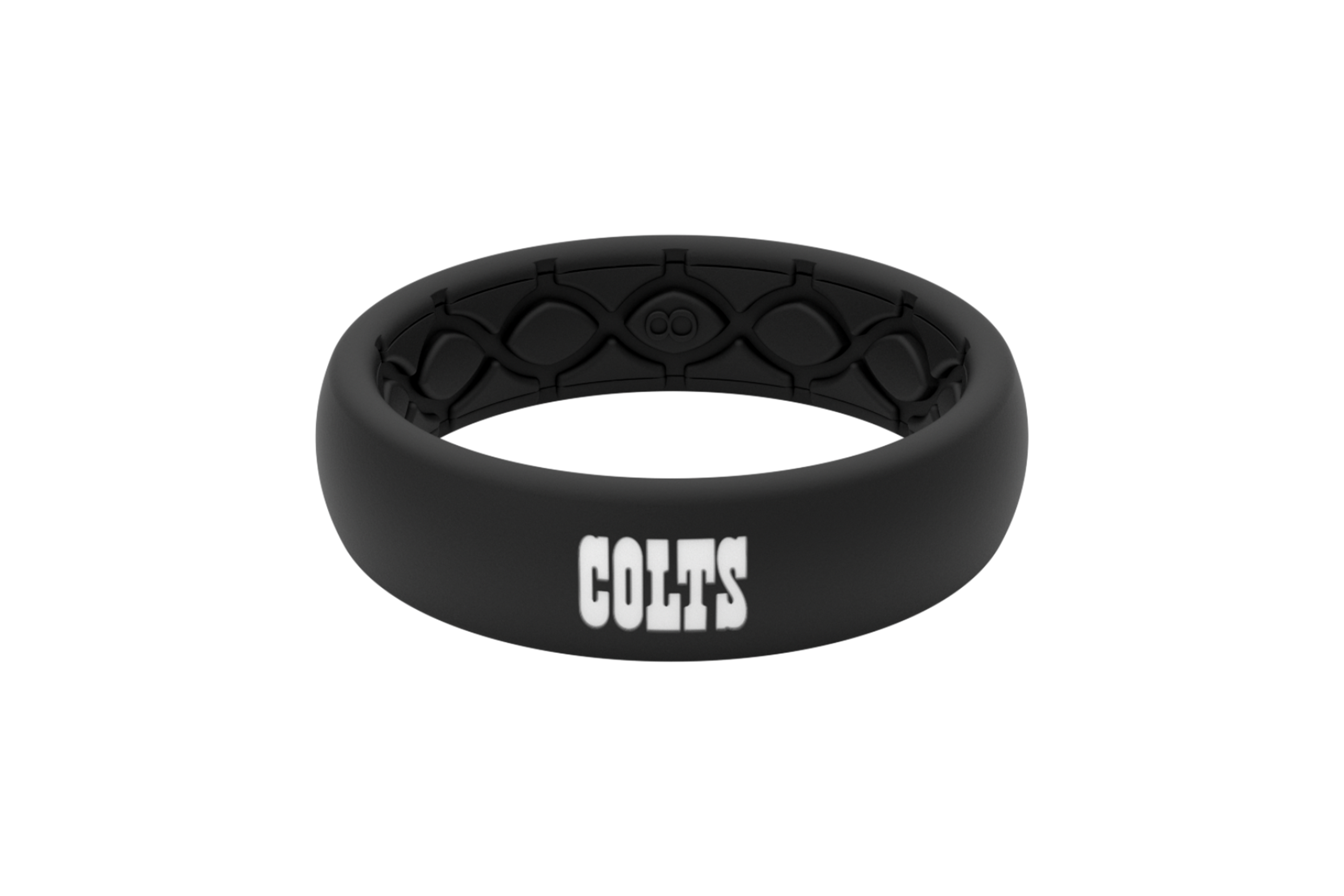 Original NFL Indianapolis Colts Black - Groove Life Silicone Wedding Rings front view