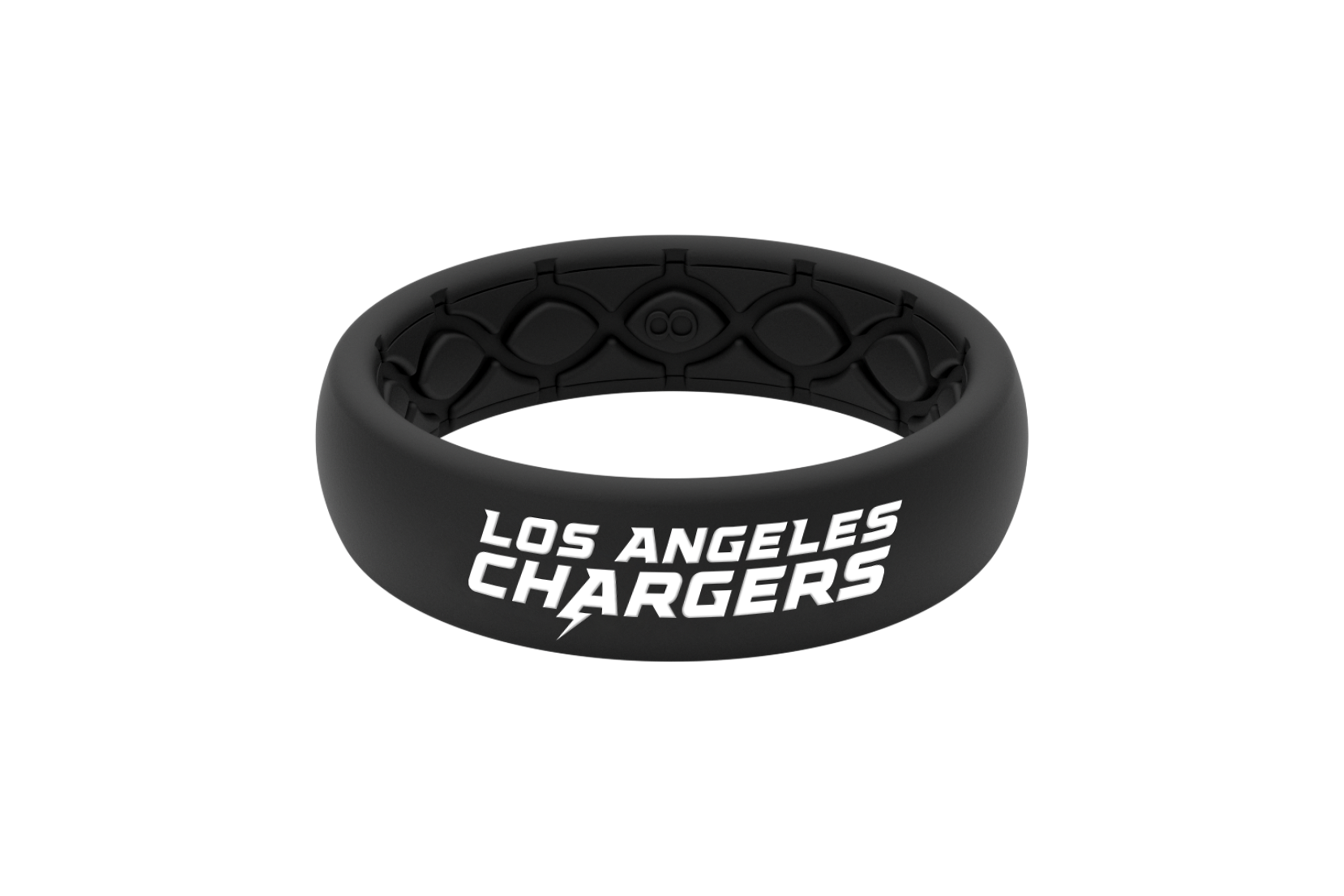 Thin NFL Los Angeles Chargers Black - Groove Life Silicone Wedding Rings