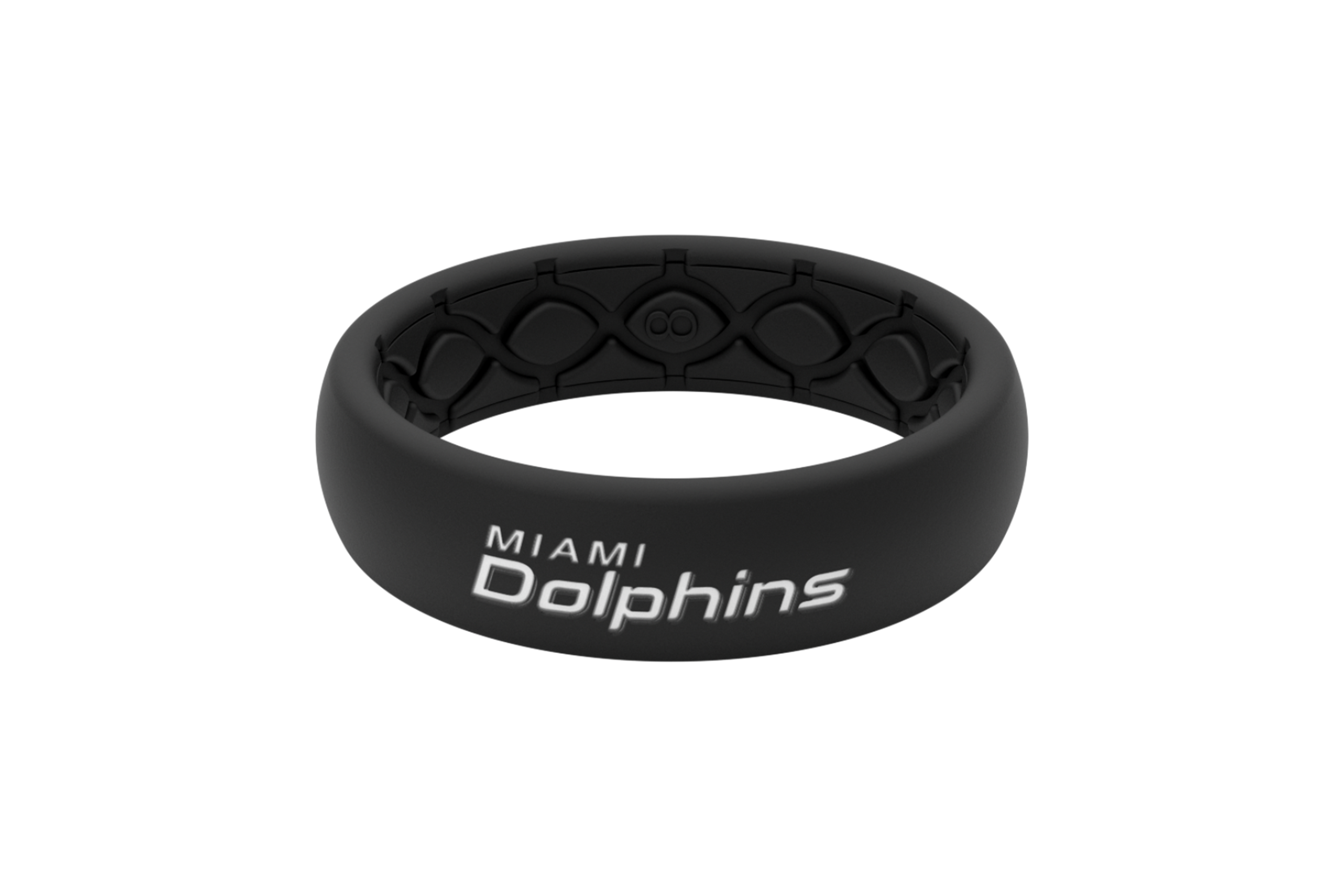 Thin NFL Miami Dolphins Black - Groove Life Silicone Wedding Rings