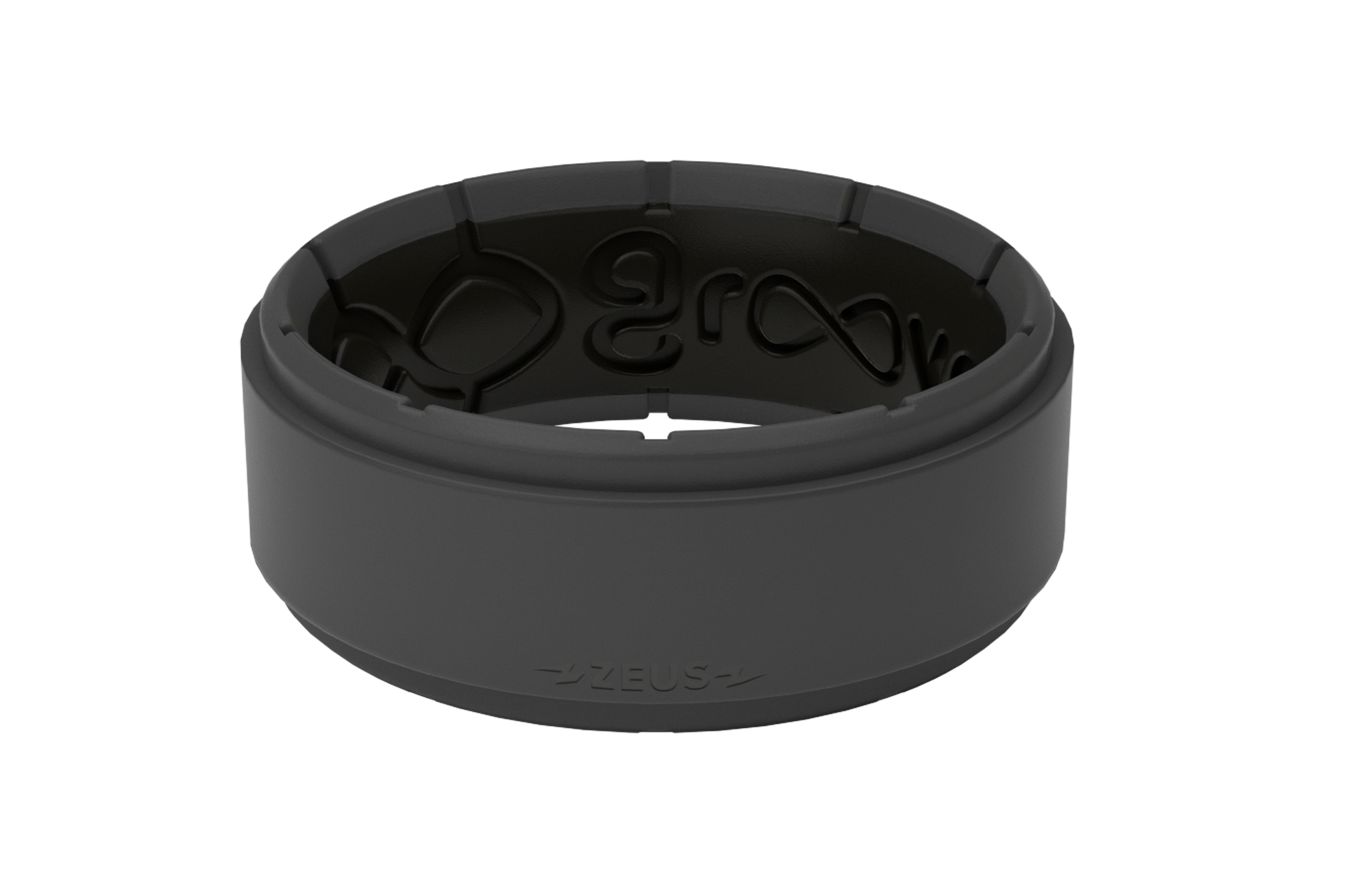 Our Best Selling Zeus, AntiStretch Flat Black Silicone Ring Groove Life