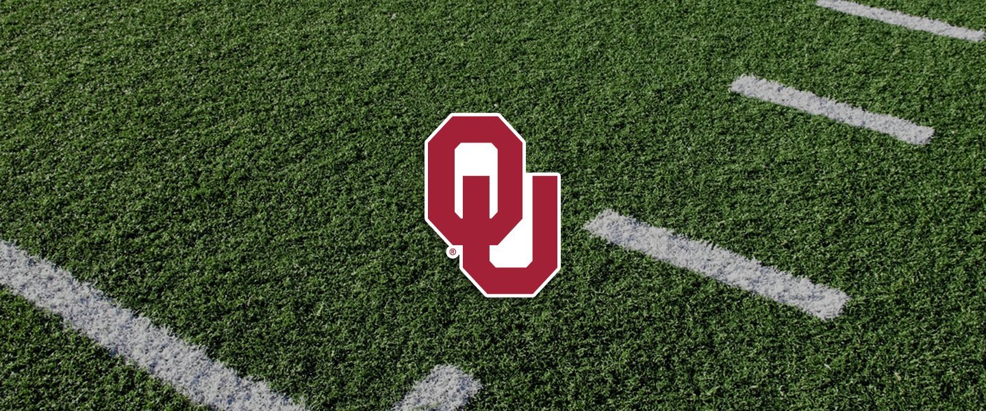 University of Oklahoma logo on football field