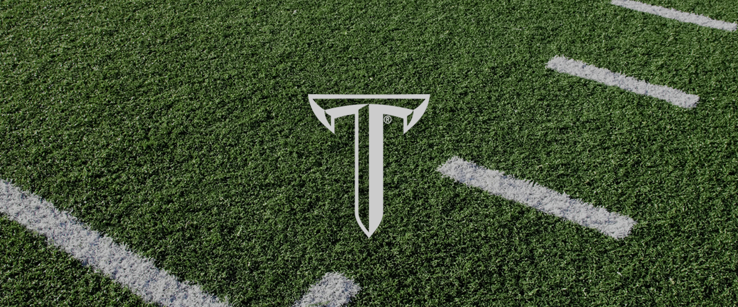 Troy logo on football field