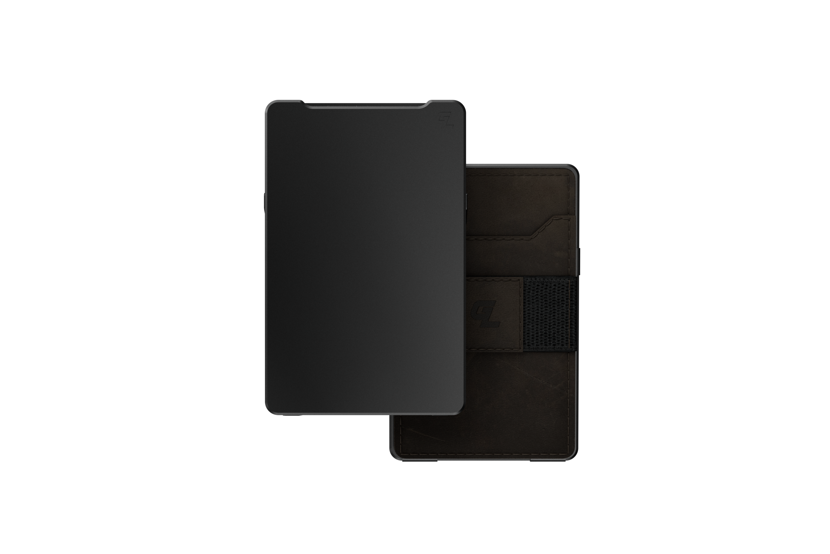 Groove Wallet - Midnight Black With Brown Leather Sleeve View 2