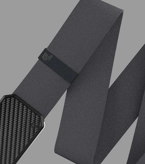 image of a Groove Life carbon fiber belt in gun metal grey