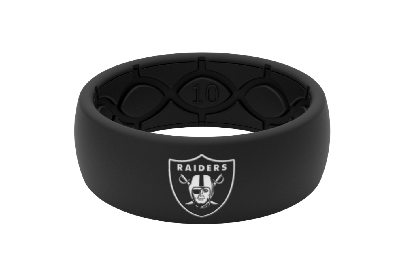 Original NFL Las Vegas Raiders With White Fill - Groove Life Silicone Wedding Rings