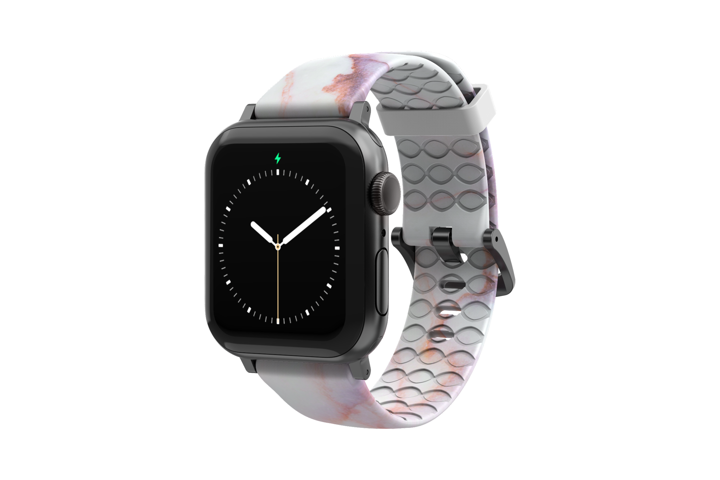 Carrera Marble - Apple Watch Band with gray hardware viewed front on