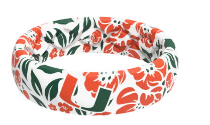 FANATICS Miami Hurricanes Thin College Floral Ring Groove Life 