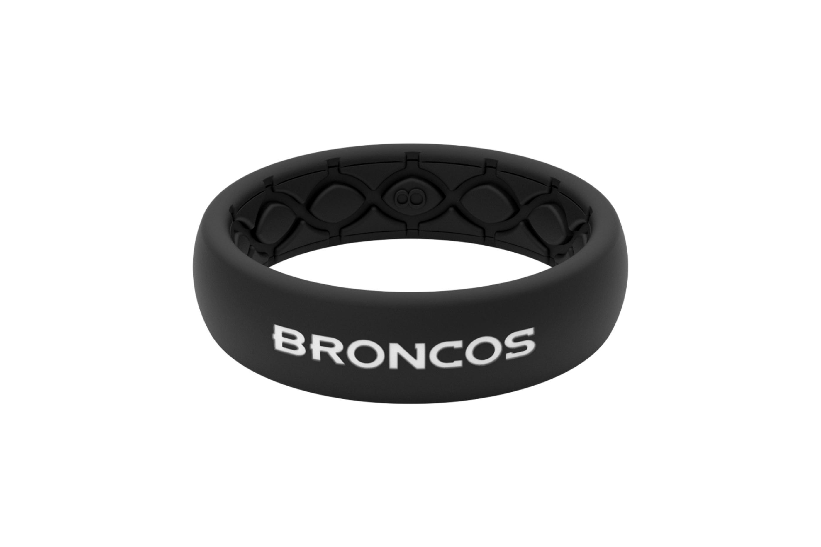 Thin NFL Denver Broncos Black - Groove Life Silicone Wedding Rings