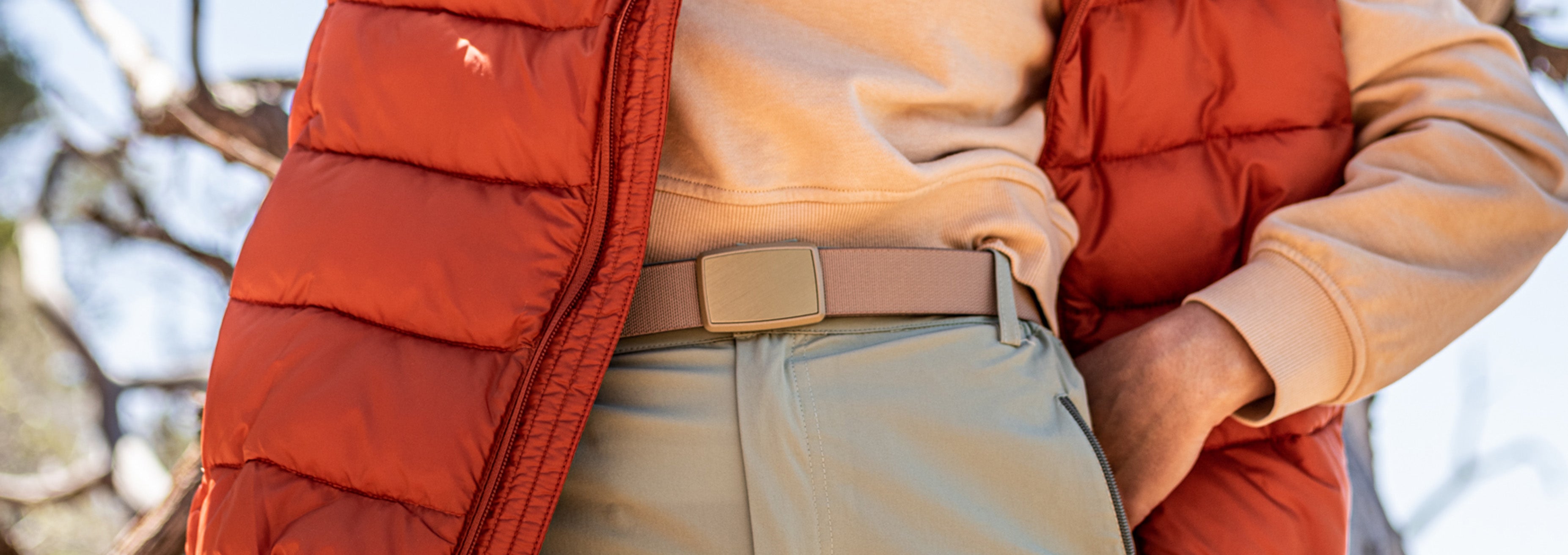 Groove Belt Low Profile - Taupe/Gold lifestyle image 1